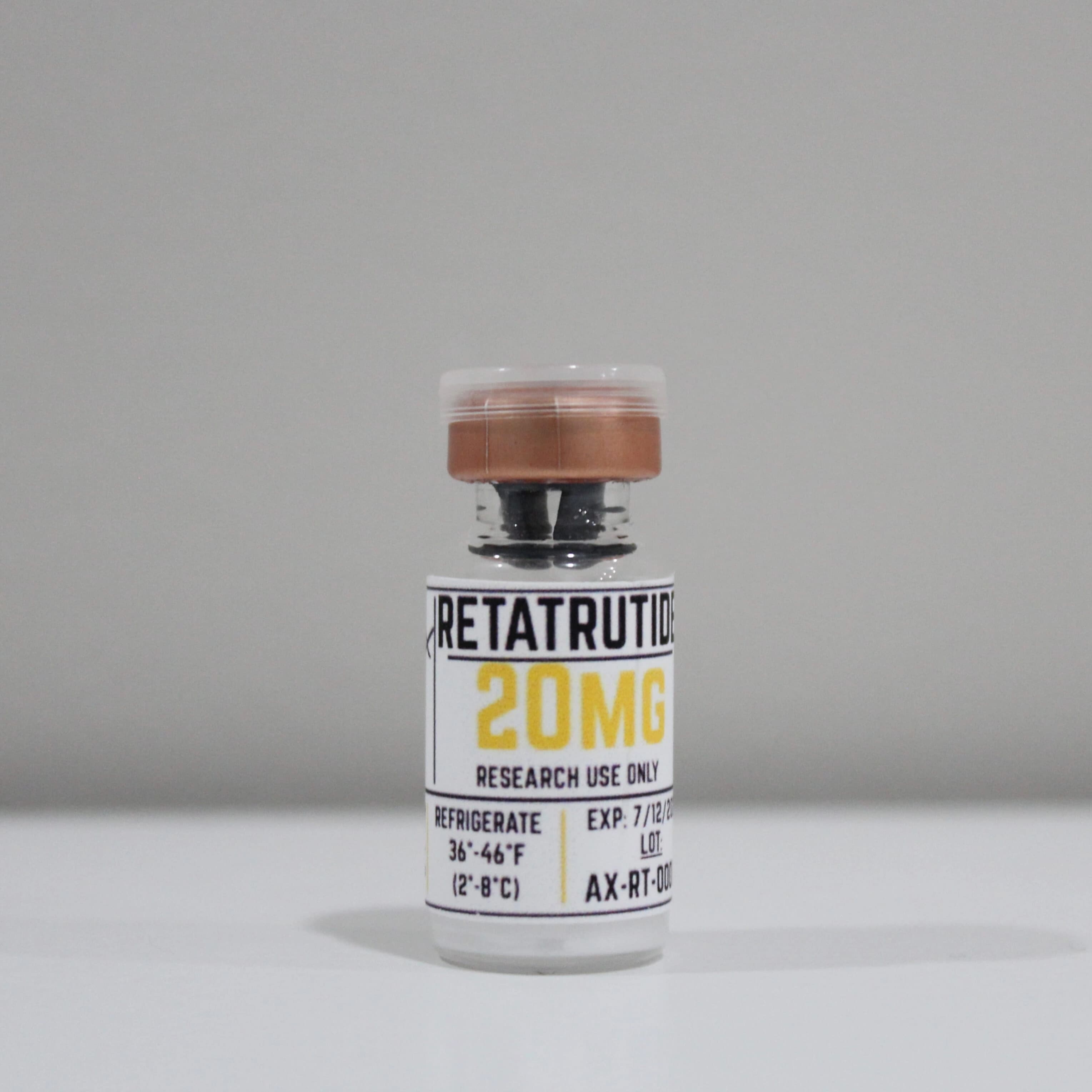 Retatrutide 20mg research peptide vial, ≥99% (HPLC) purity, COA verified