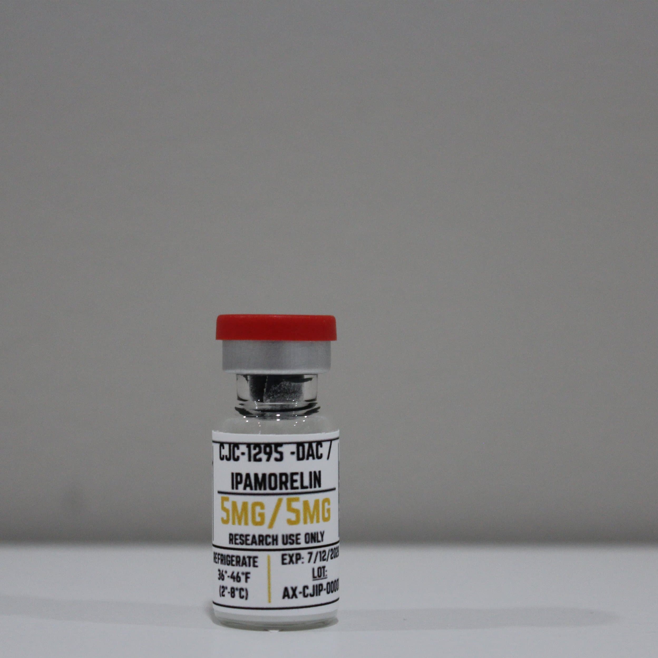 CJC-1295/Ipamorelin Blend 5/5mg research peptide vial, ≥99% (HPLC) purity, COA verified