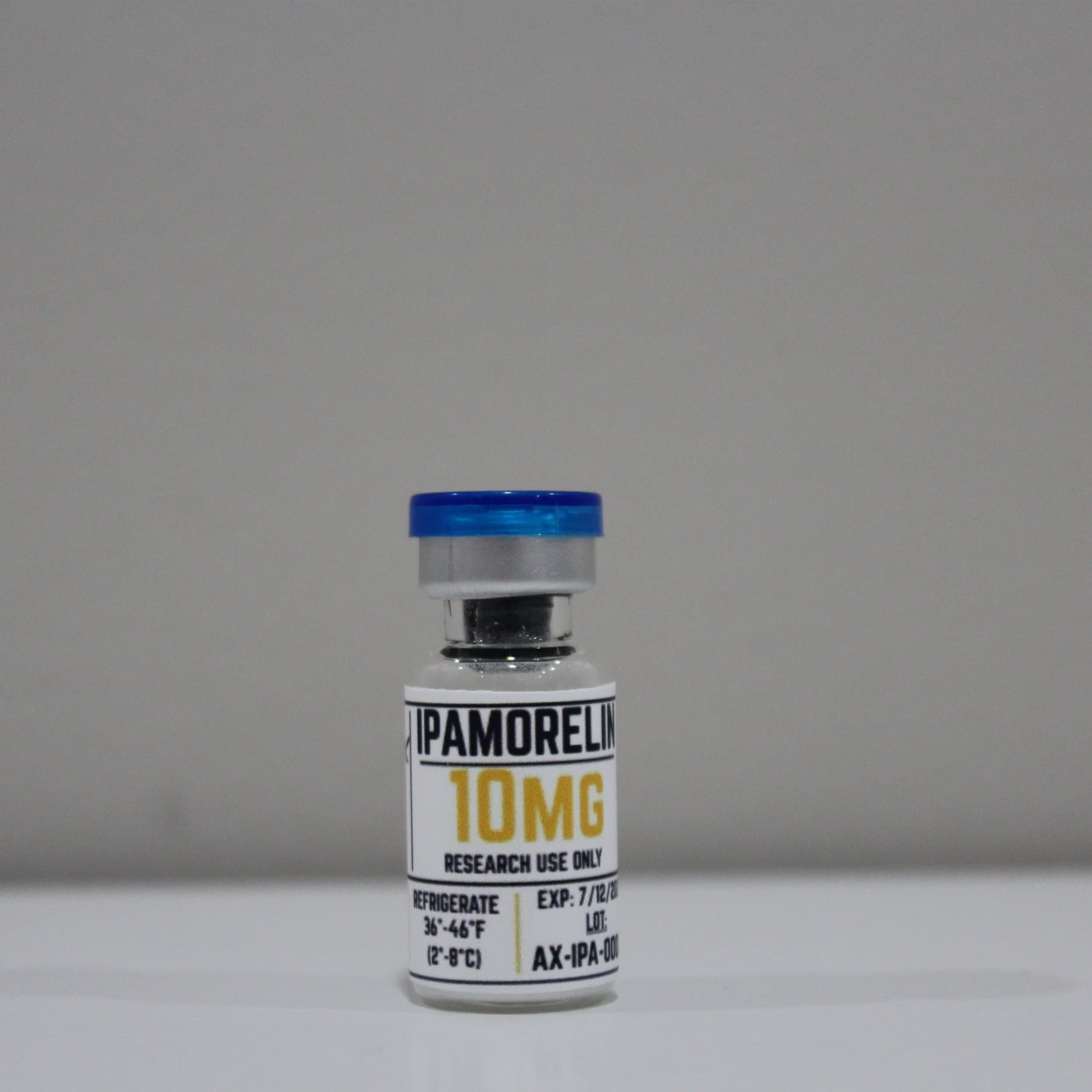 Ipamorelin 10mg research peptide vial, ≥99% (HPLC) purity, COA verified
