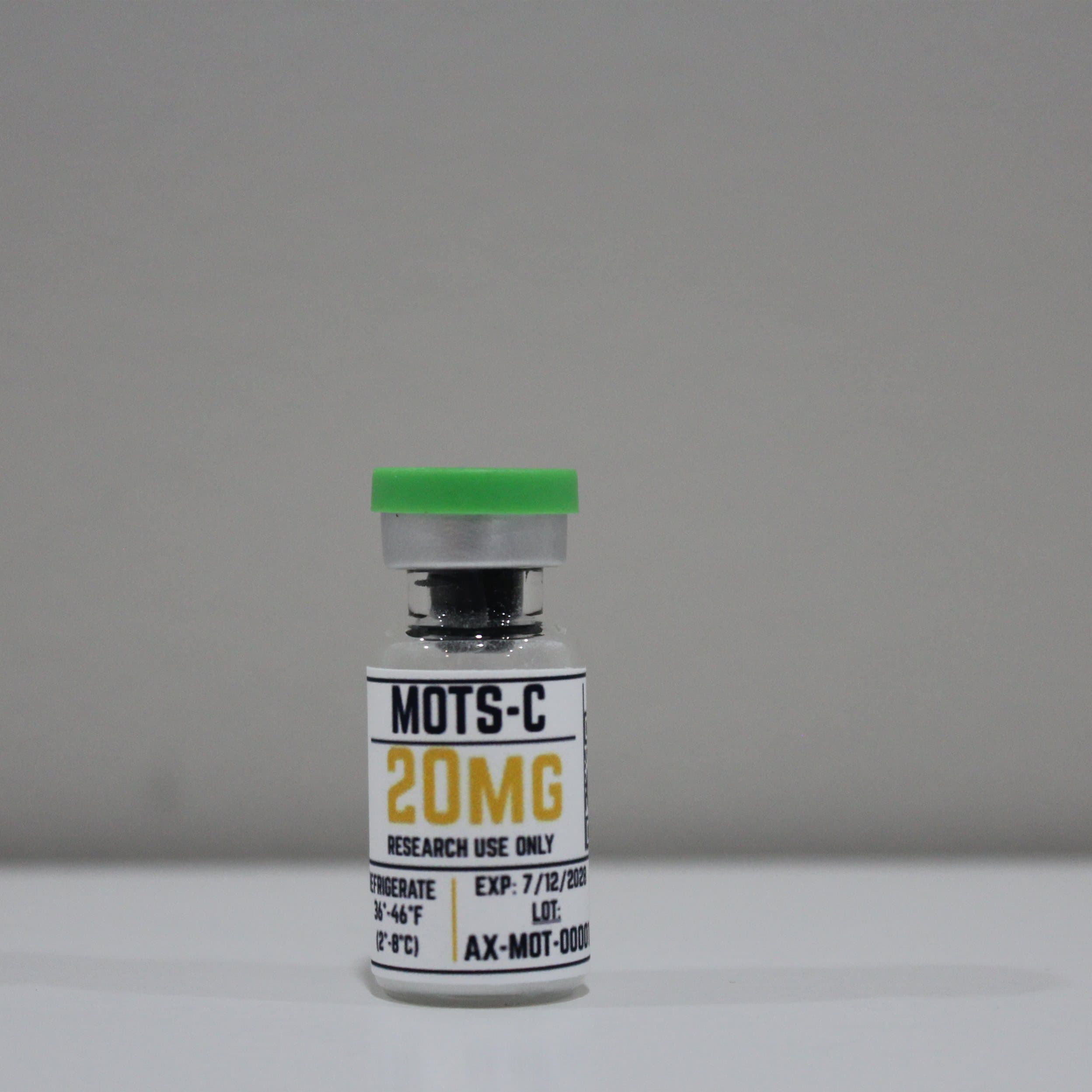MOTS-C 20mg research peptide vial, ≥99% (HPLC) purity, COA verified