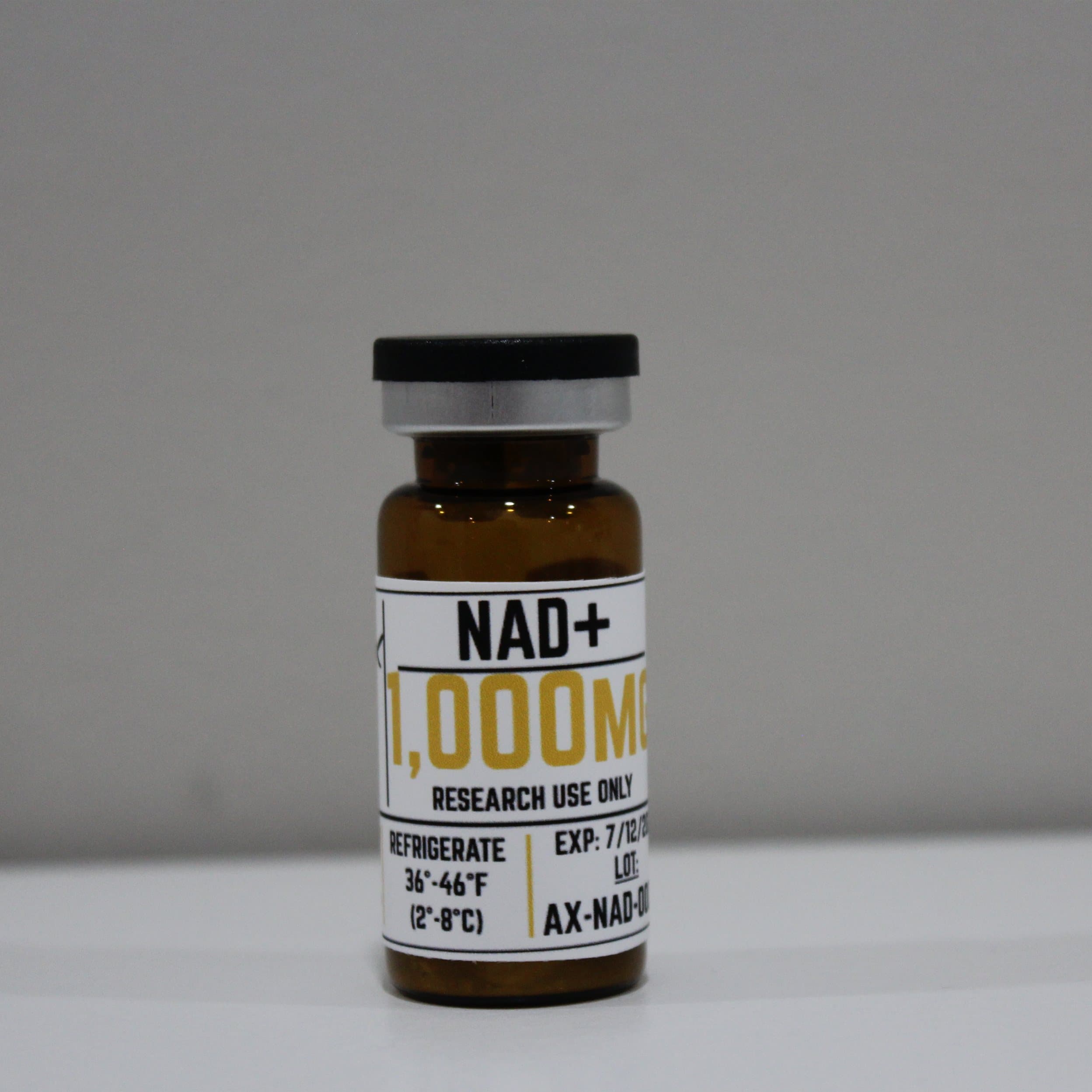 NAD+ 1000mg research peptide vial, ≥99% (HPLC) purity, COA verified
