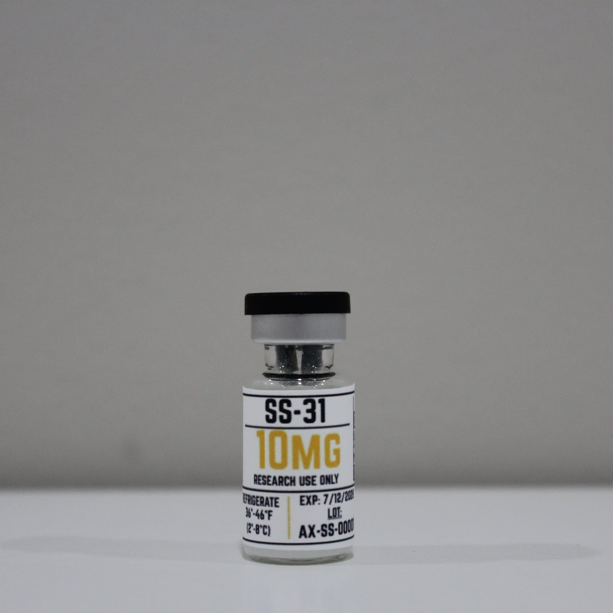 SS-31 10mg research peptide vial, ≥99% (HPLC) purity, COA verified